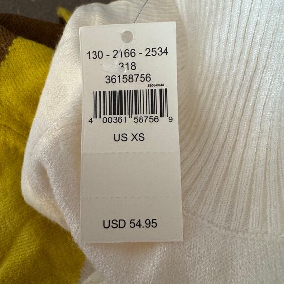 OFFLINE by Aerie Chillside Ski Mockneck Sweater White Brown Yellow NWT XS - Picture 8 of 9